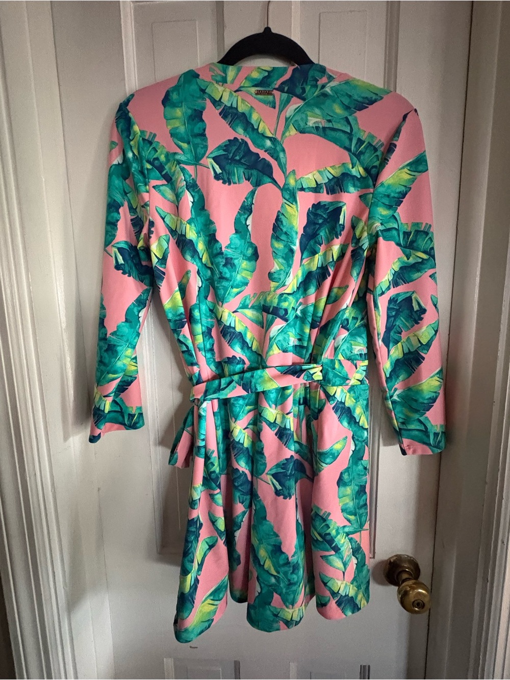Cabana Life Pink Tropical Leaf One-Piece Swimsuit Cover-Up Jumper Romper - Picture 8 of 16